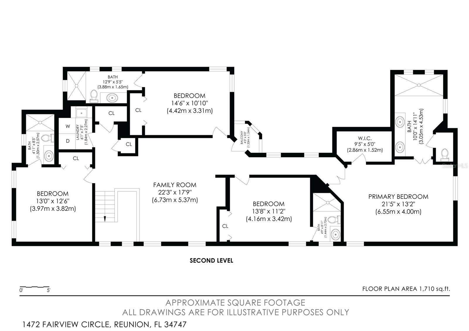 1472 FAIRVIEW CIR, Kissimmee, FL 34747 Second floor floor plan