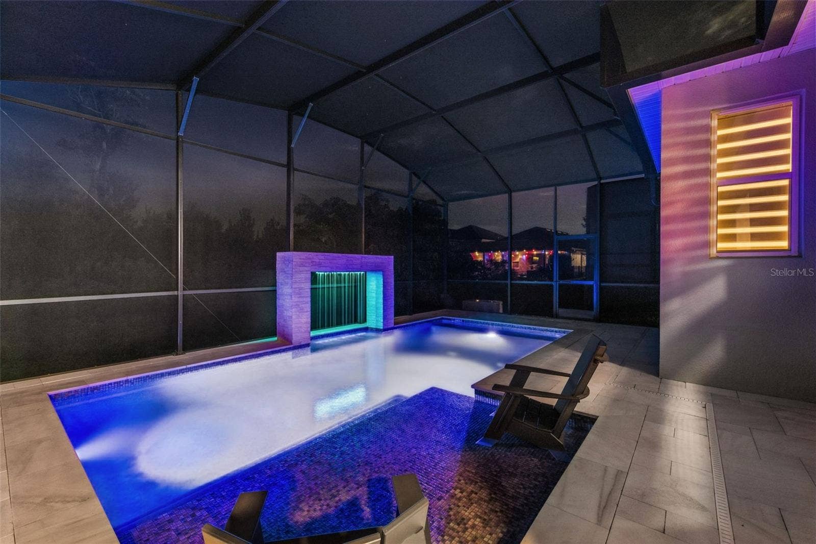 Custom pool with lights