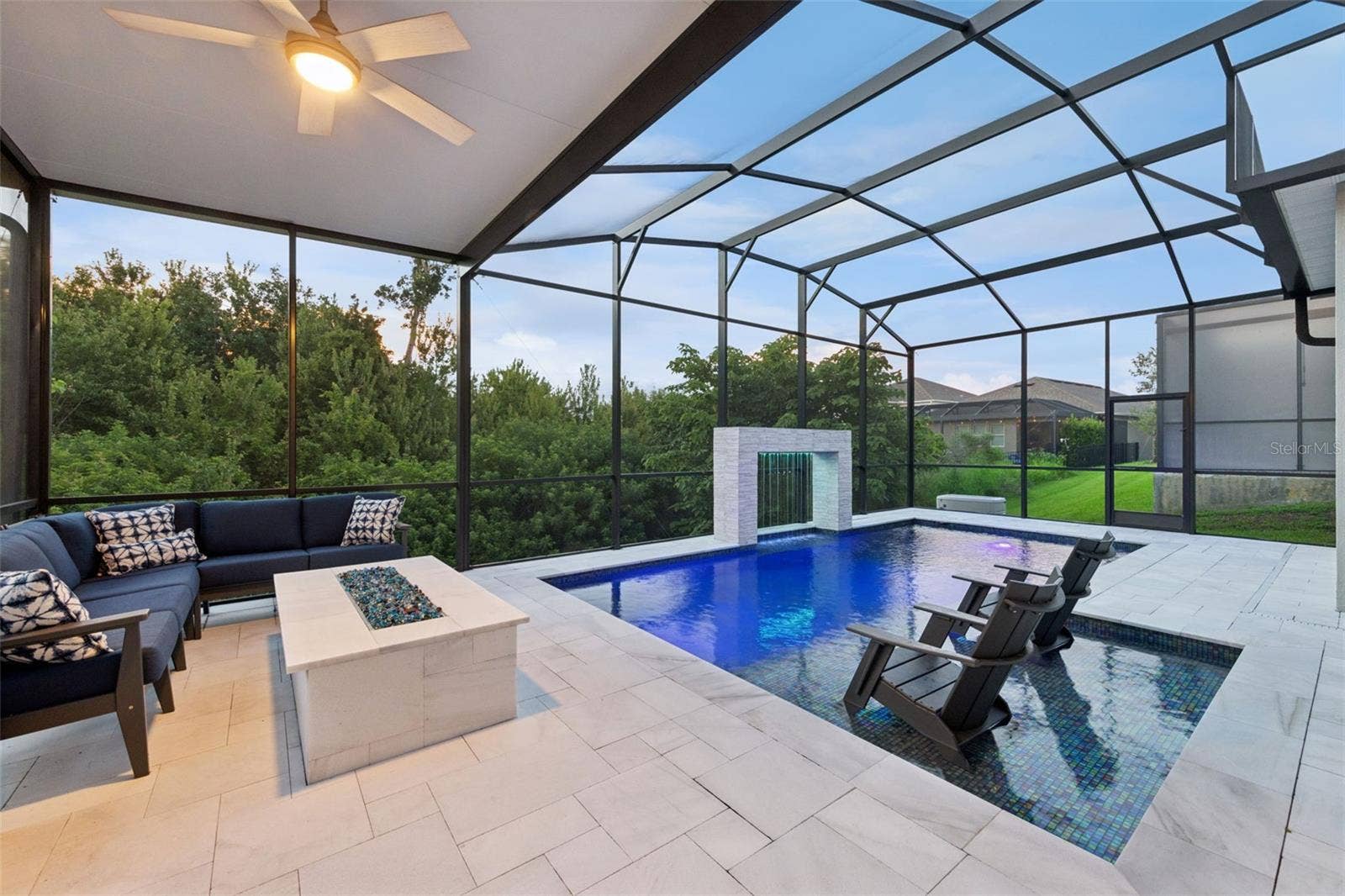 Custom pool with lights