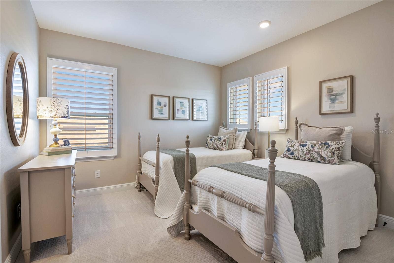 17600 LAKE STAR ROAD, Winter Garden, FL 34787 Comfortable bedroom featuring plush carpet, recessed lighting and plantation shutters.