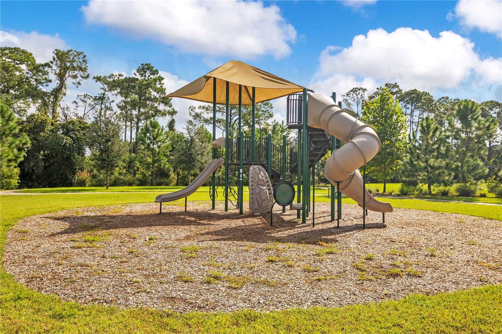 17600 LAKE STAR ROAD, Winter Garden, FL 34787 Community playground featuring climbing structures and slides in an open grassy setting.