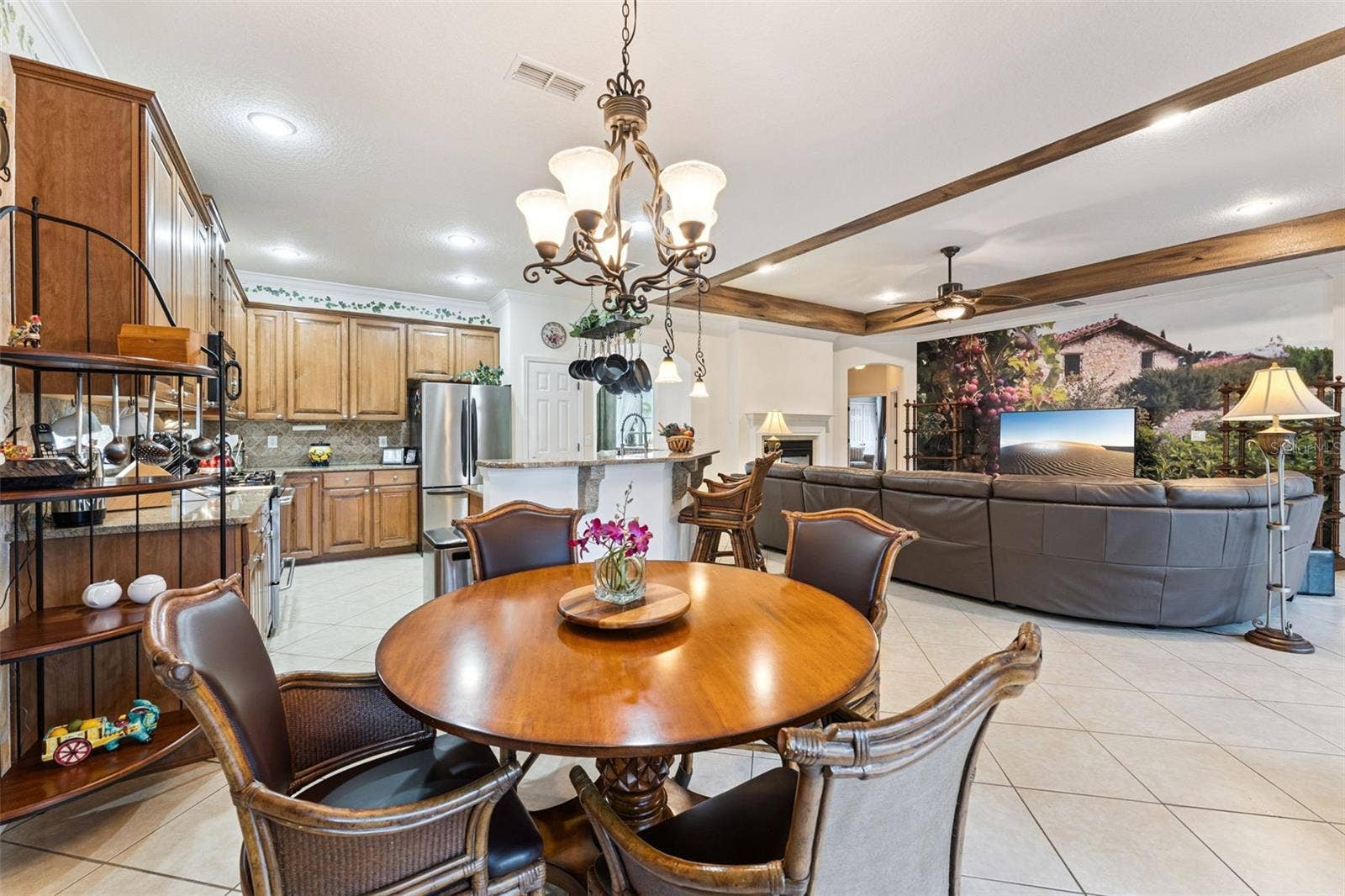 108 AVENHAM DRIVE, Deland, FL 32724 View of the Kitchen & Family Room from the Dinette area