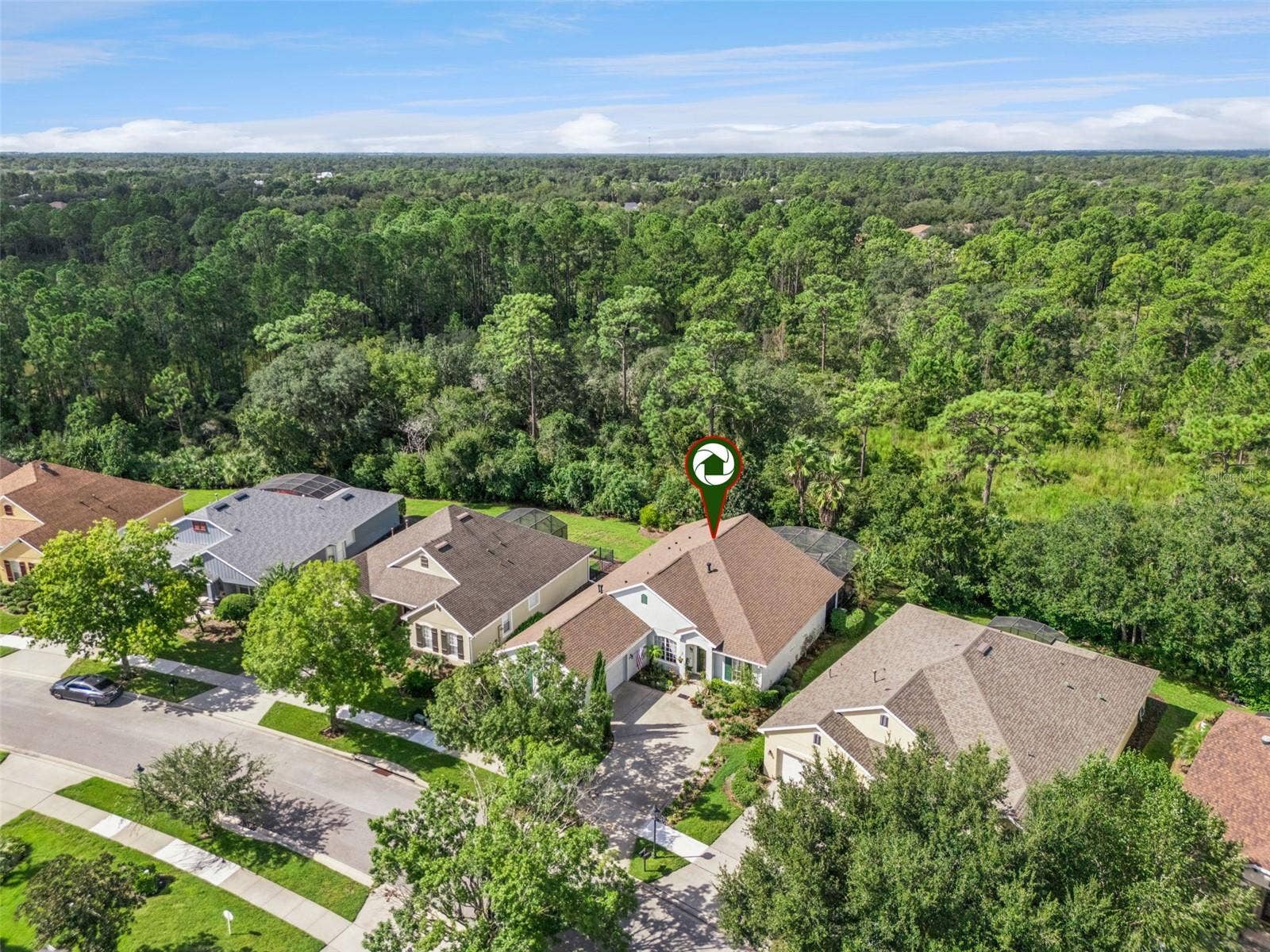 108 AVENHAM DRIVE, Deland, FL 32724 Aerial view of the home's location w/ a conservation area view