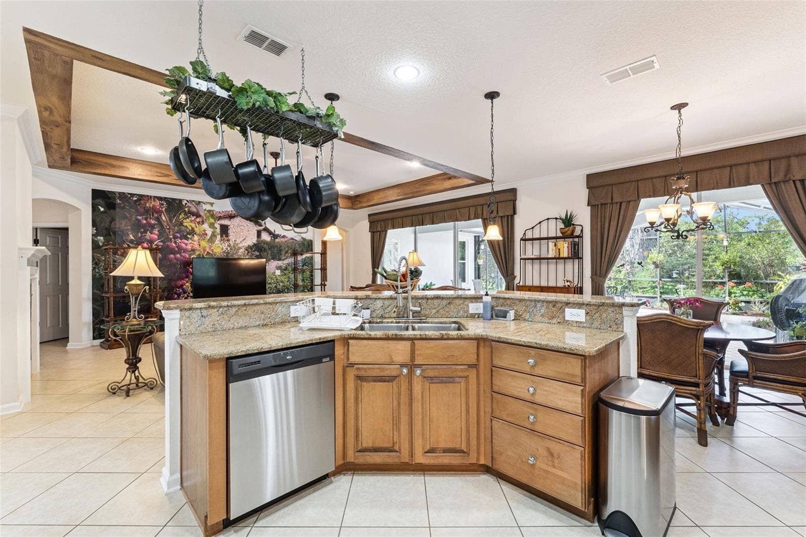108 AVENHAM DRIVE, Deland, FL 32724 Looking from the Kitchen towards the Dinette & Family Room areas