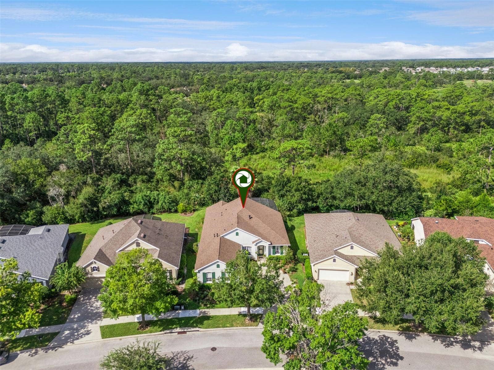 108 AVENHAM DRIVE, Deland, FL 32724 Aerial view of the home's location w/ a conservation area view