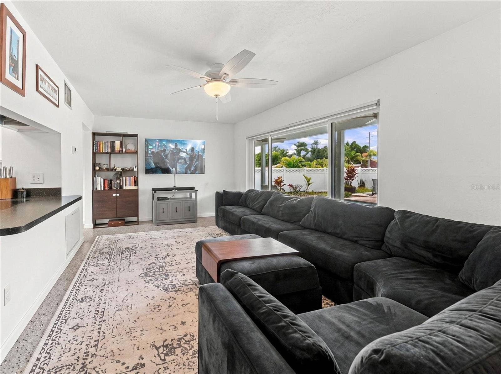1502 DOVE DRIVE, Orlando, FL 32803 Living room with kitchen view