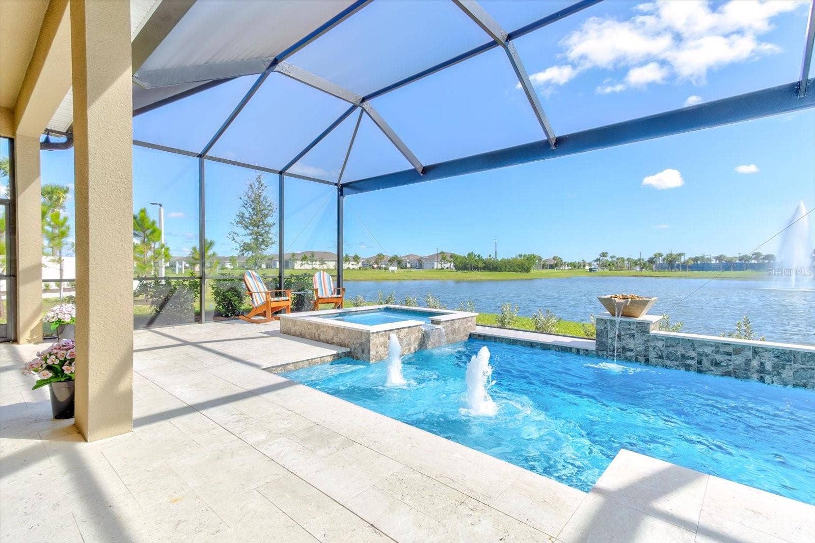 9177 SPLASHING DRIVE, Melbourne, FL 32940 Travertine Tile and Pool Fountains