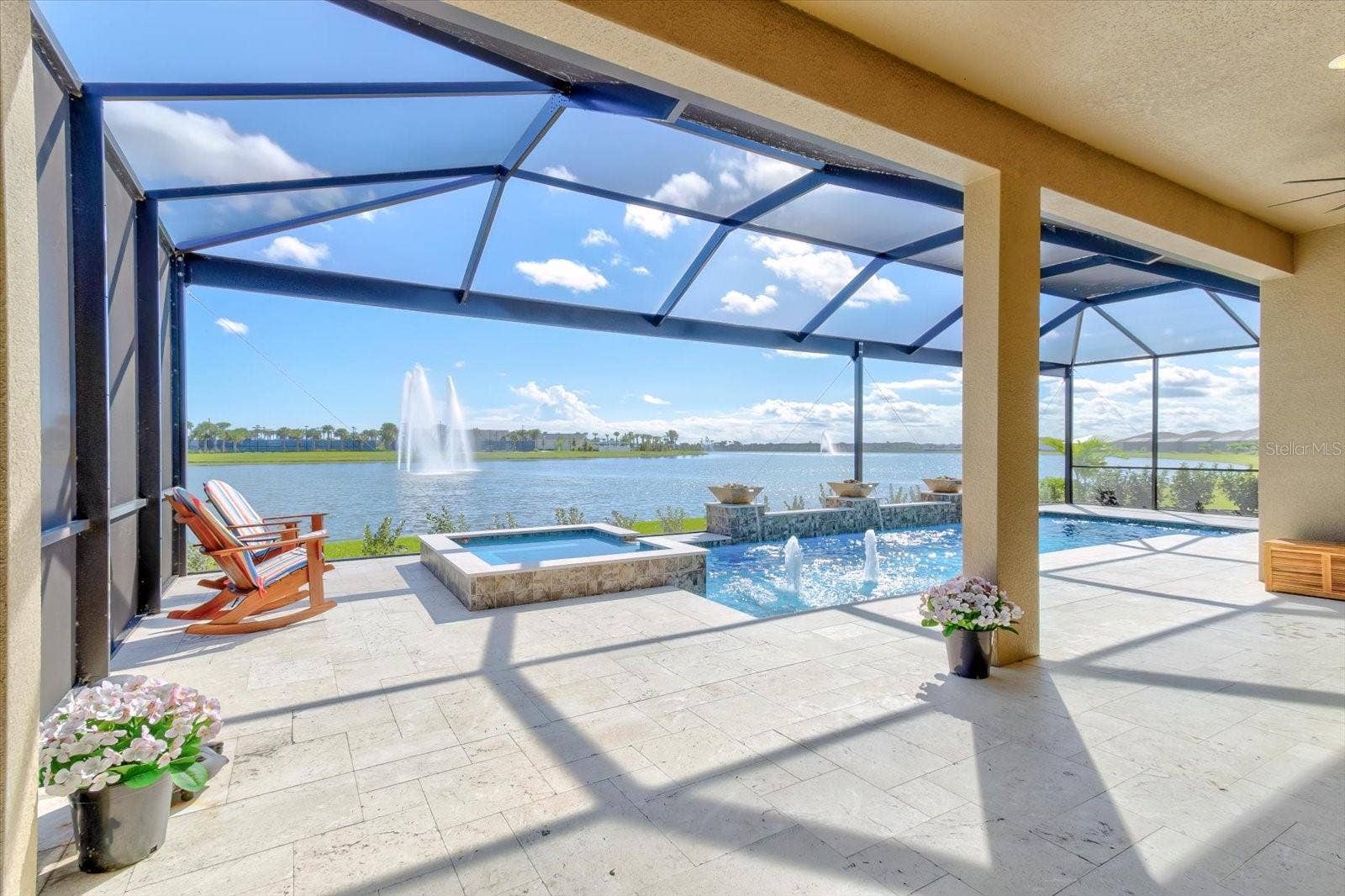 9177 SPLASHING DRIVE, Melbourne, FL 32940 Lanai overlooking Pool and Spa