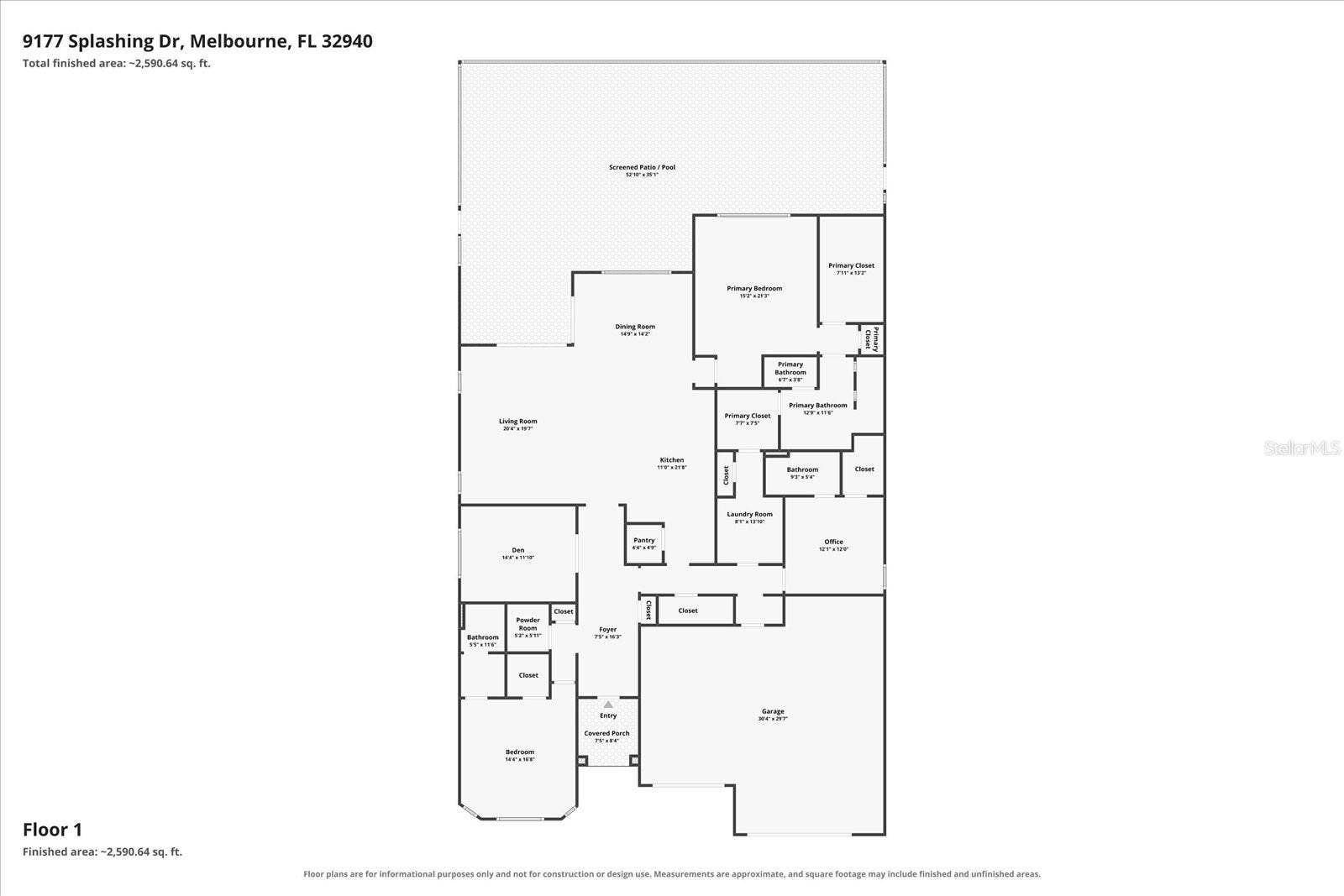9177 SPLASHING DRIVE, Melbourne, FL 32940 Floor Plan