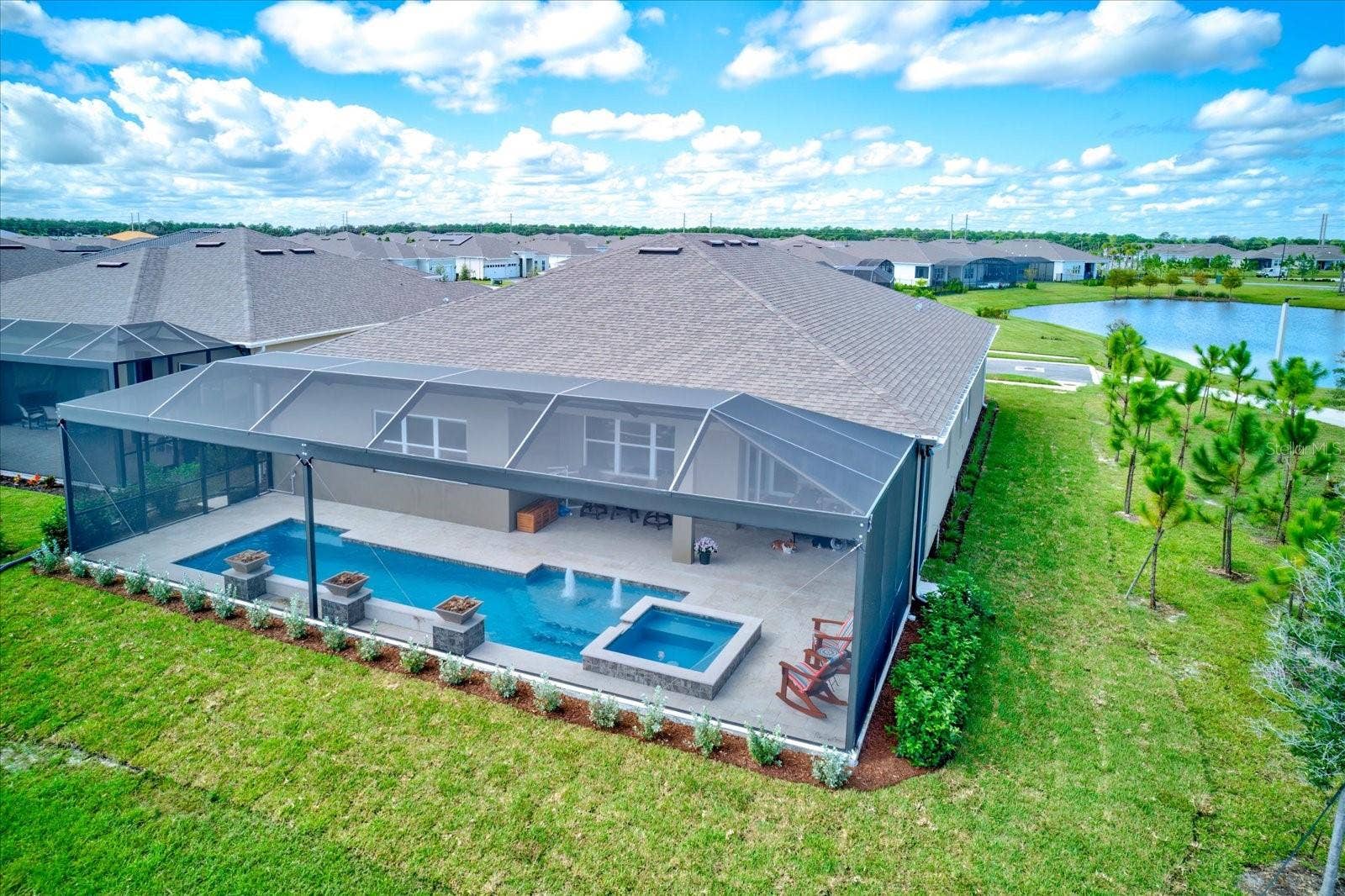 9177 SPLASHING DRIVE, Melbourne, FL 32940 Aerial of Pool / Lanai