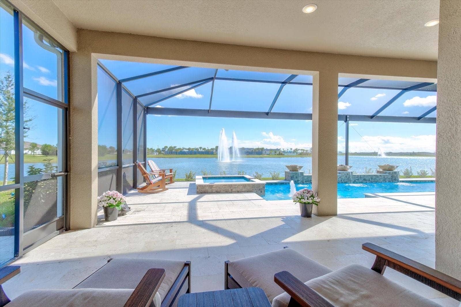 9177 SPLASHING DRIVE, Melbourne, FL 32940 Lanai with a Water View