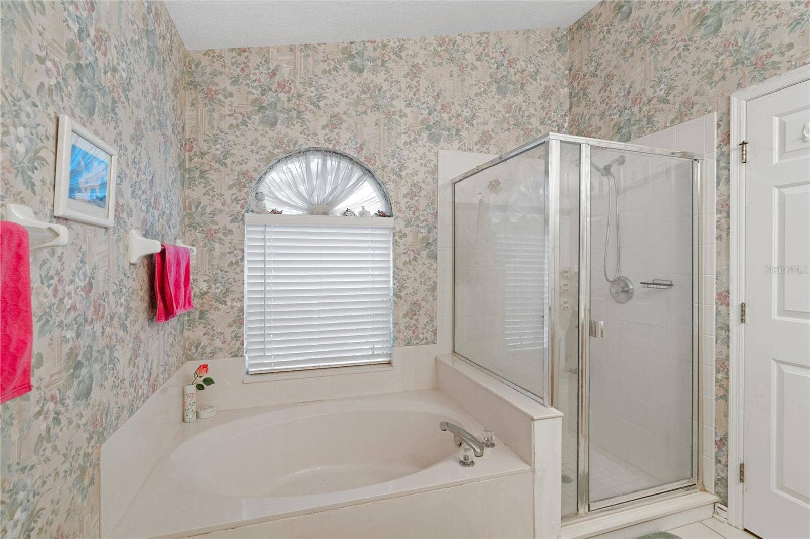 Separate garden tub and shower