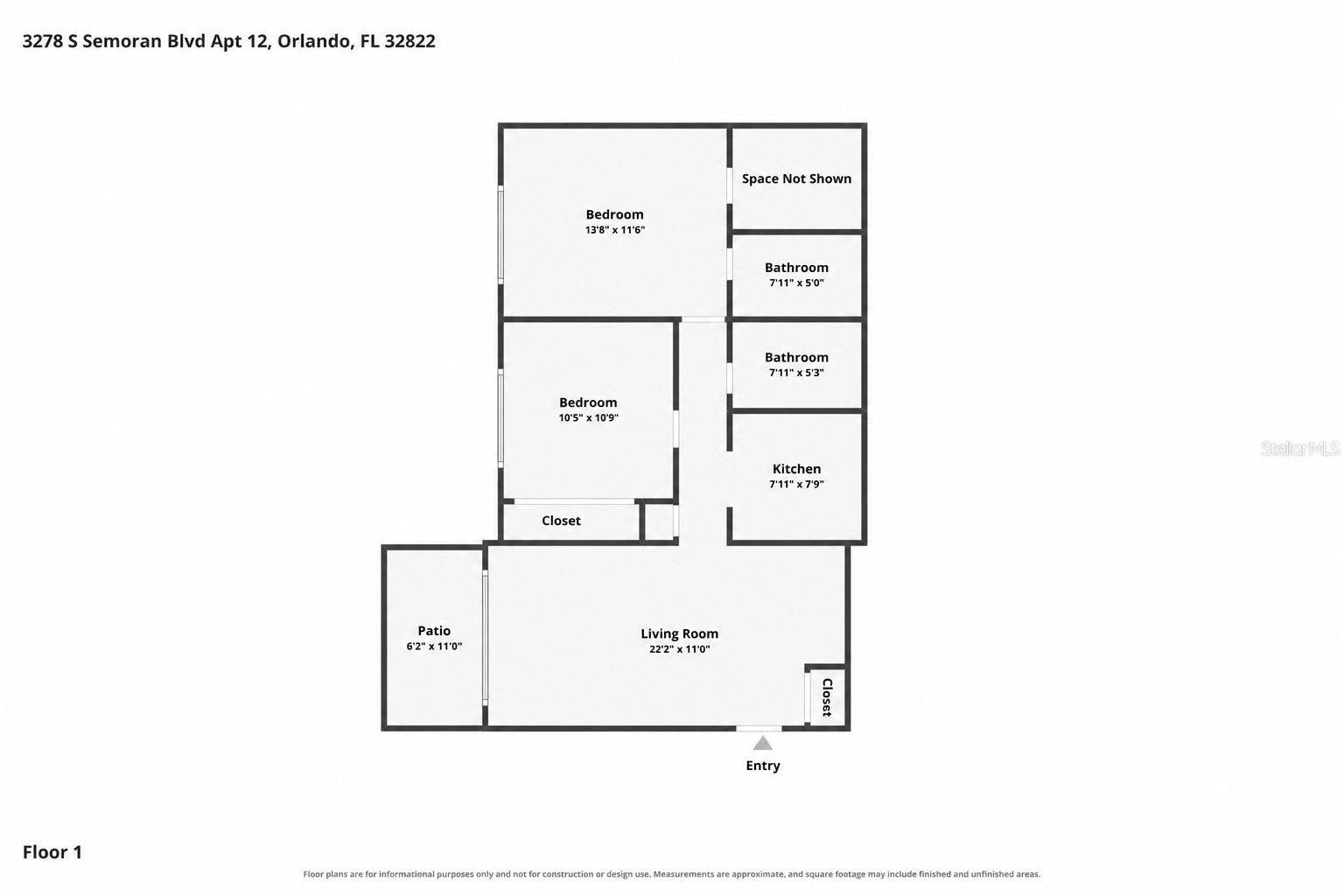 3278 S SEMORAN BOULEVARD, #12, Orlando, FL 32822 Floor Plan