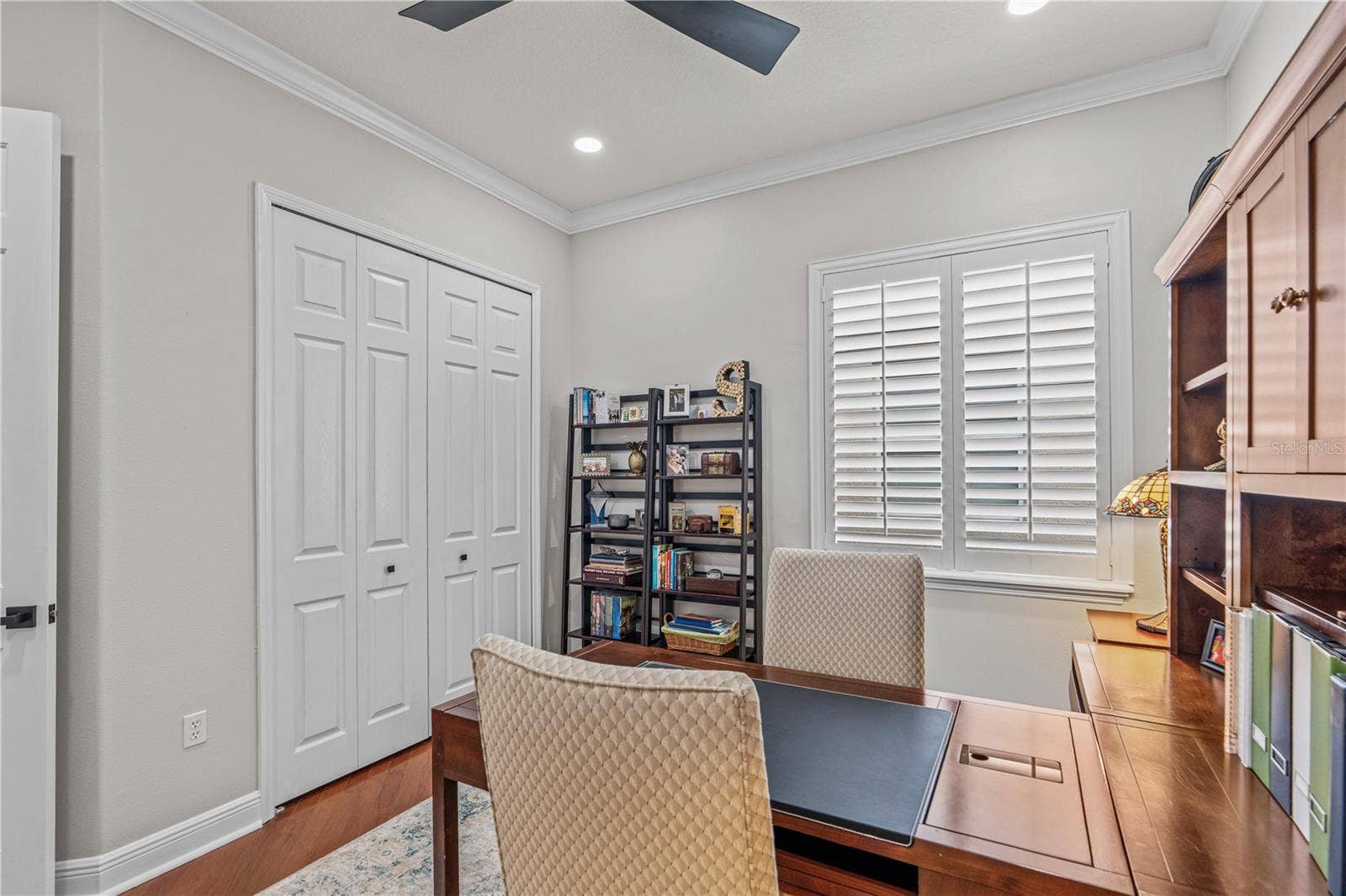 520 SOTHEBY WAY, Debary, FL 32713 Looking toward the large window and closets; The closet has heavy-duty brackets & shelving and provides lots of storage options