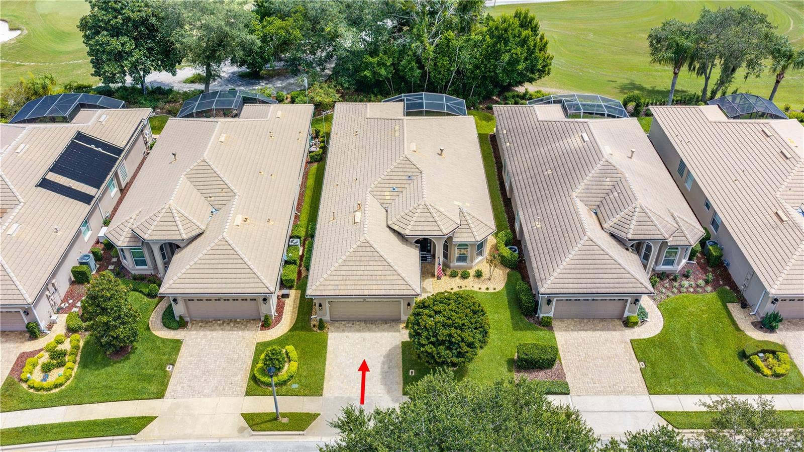 520 SOTHEBY WAY, Debary, FL 32713 Overhead view showing tree buffer behind the home and golf course