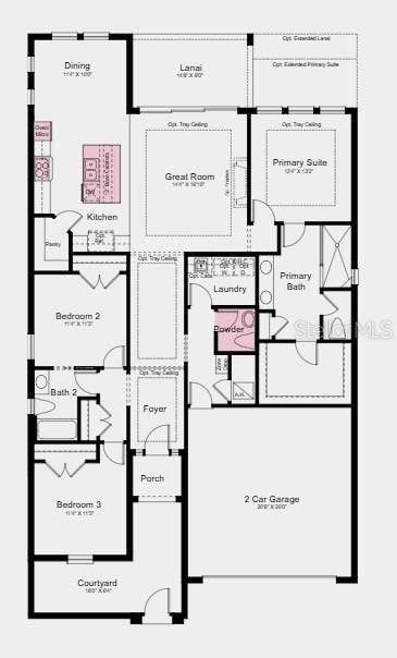 Floor Plan ~ Additional Highlights Include: 8' doors, blinds, and Cafe Advantage appliances