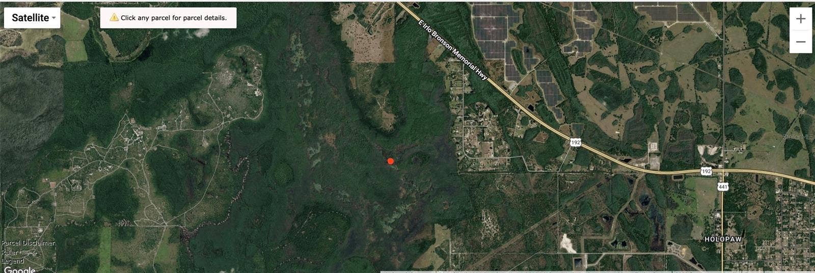 HOLOPAW GROVES ROAD, St Cloud, FL 34773 The red dot indicates the location of the lot