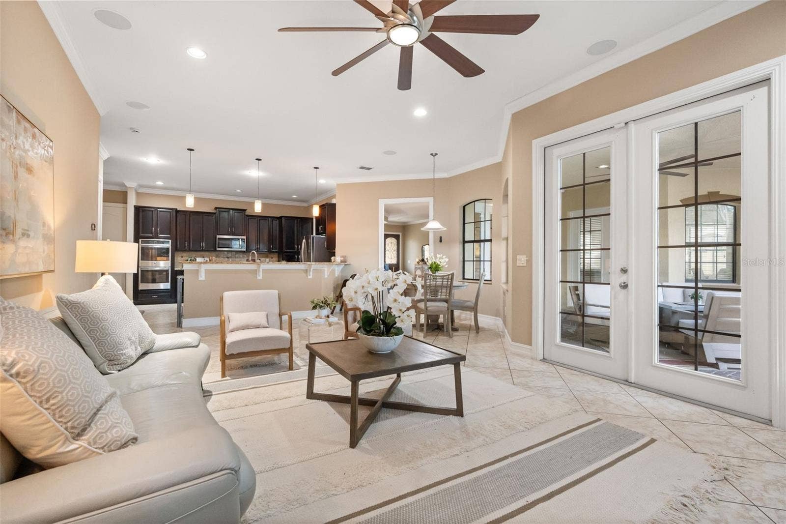 1260 BELLA VISTA CIRCLE, Longwood, FL 32779 French doors leading to the patio and pool
