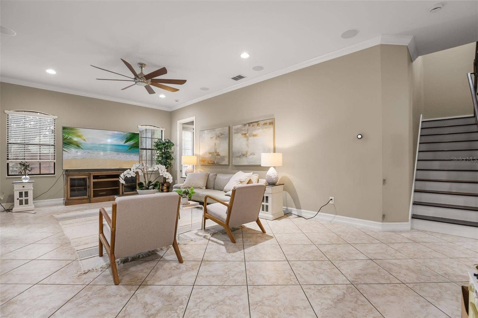 1260 BELLA VISTA CIRCLE, Longwood, FL 32779 Family room and stairs