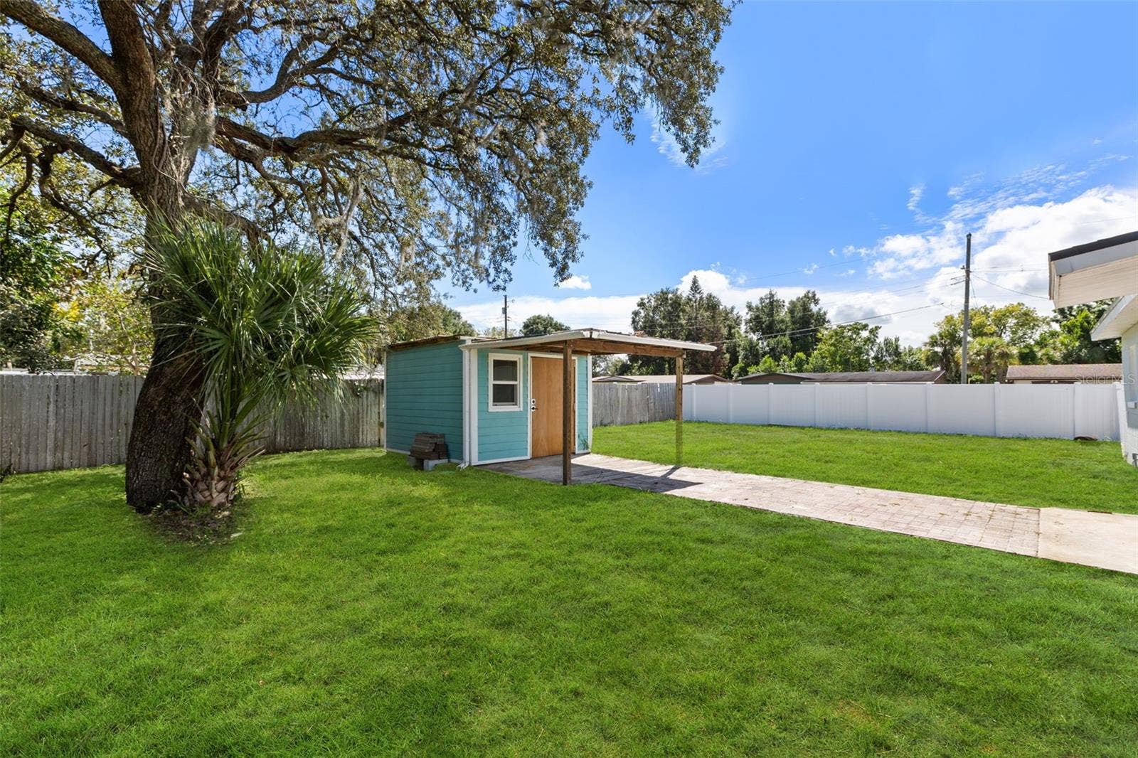 Functional shed in backyard