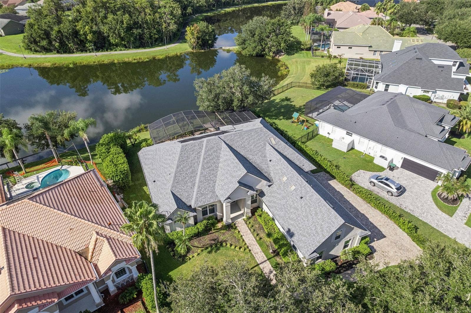 3832 HUNTERS ISLE DRIVE, Orlando, FL 32837 Ariel with beautiful water view.