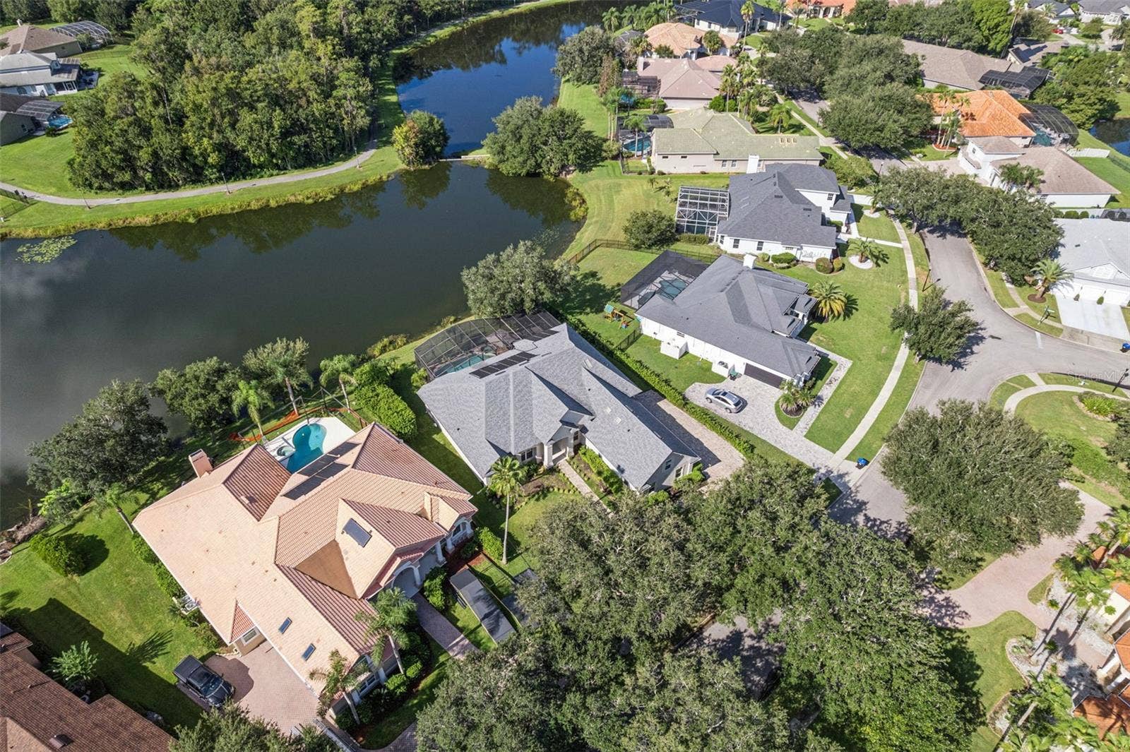 3832 HUNTERS ISLE DRIVE, Orlando, FL 32837 Ariel with beautiful water view - View 4.