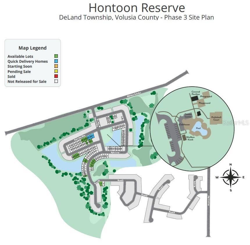 3067 KATIE ANN WAY, Deland, FL 32720 Hontoon Reserve Plot Map with amenities - Lot 48