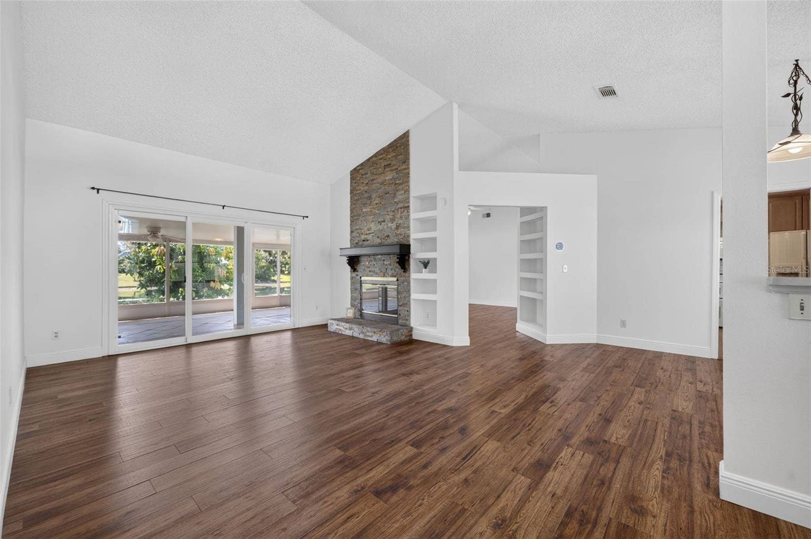 This well-designed floor plan includes a formal living and dining room combo.