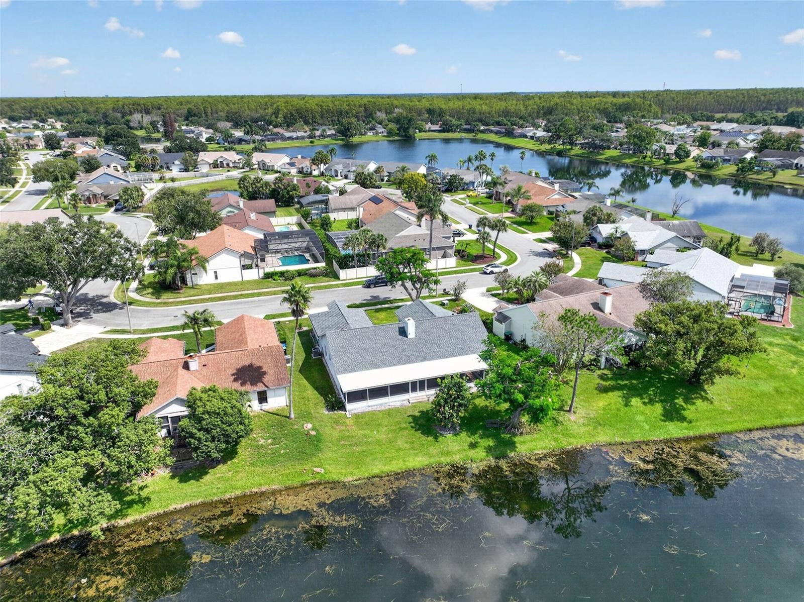 Eagle Lake surrounds the Eagles Landing neighborhood.