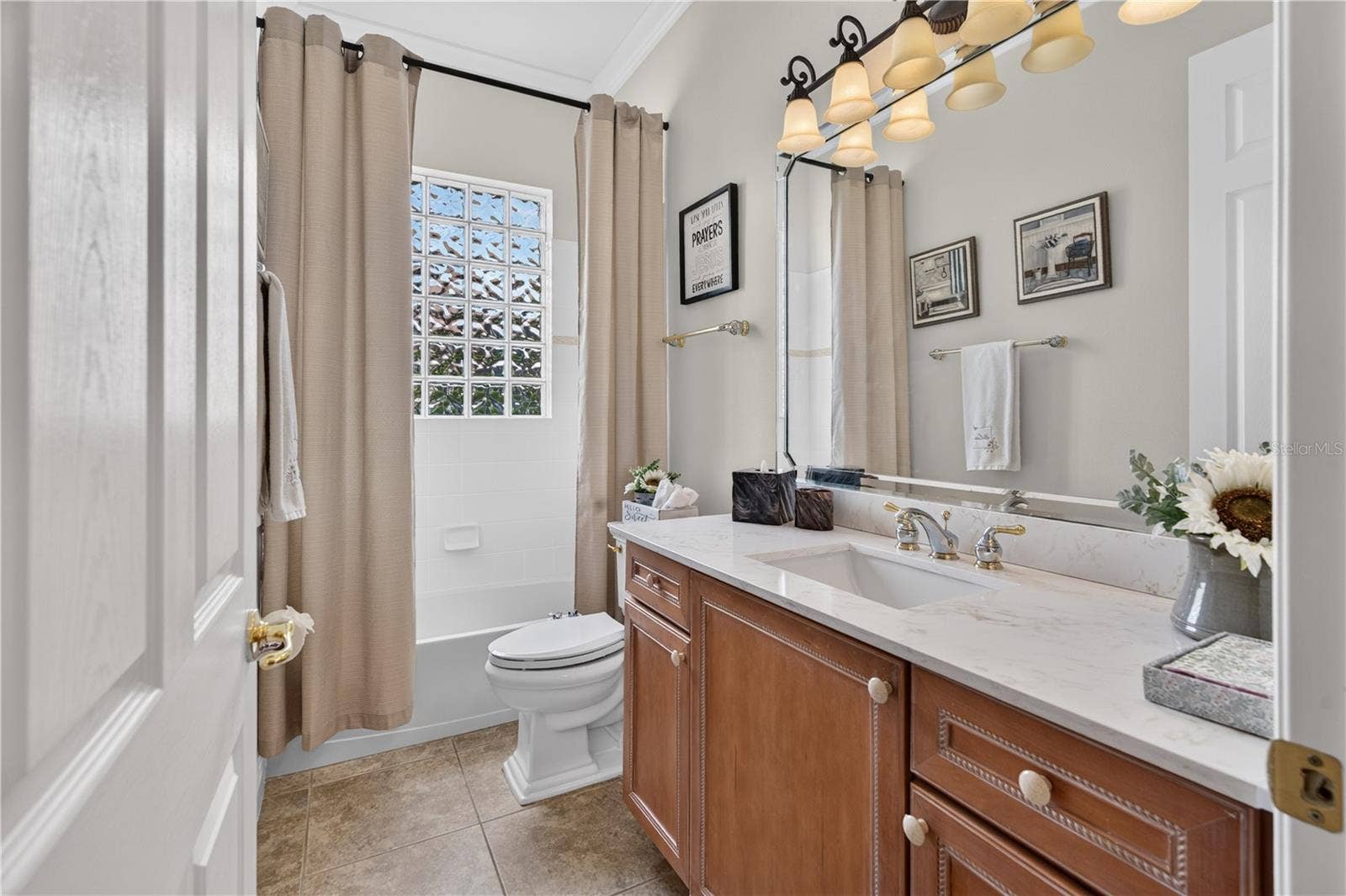 second bathroom with updated counter