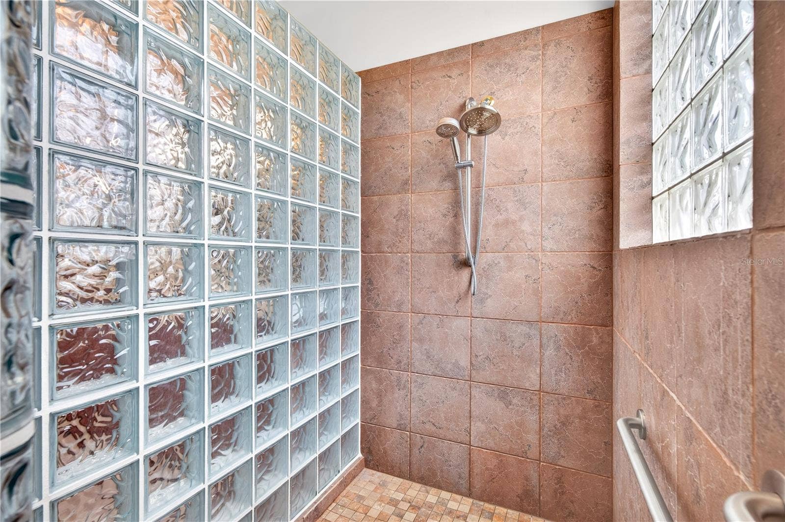 Walk in Shower with accessible rail