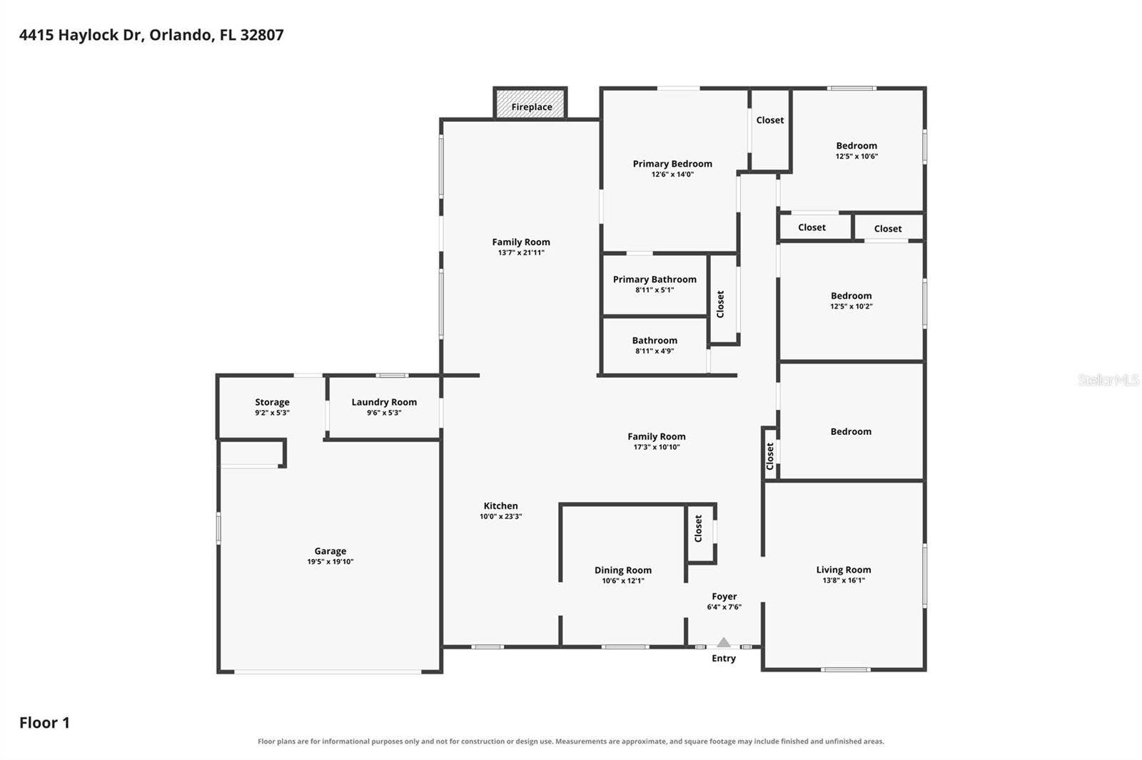 4415 HAYLOCK DRIVE, Orlando, FL 32807 Floorplan