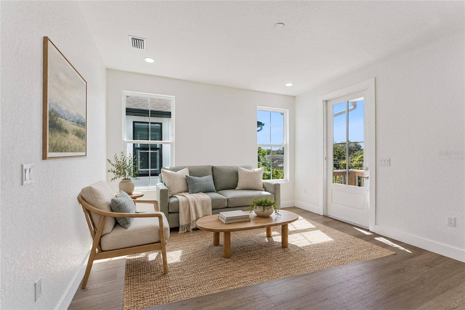 3456 FAIRWAY LANE, Orlando, FL 32804 Virtually Staged - Tall windows and a glazed exterior door bring light into this room.