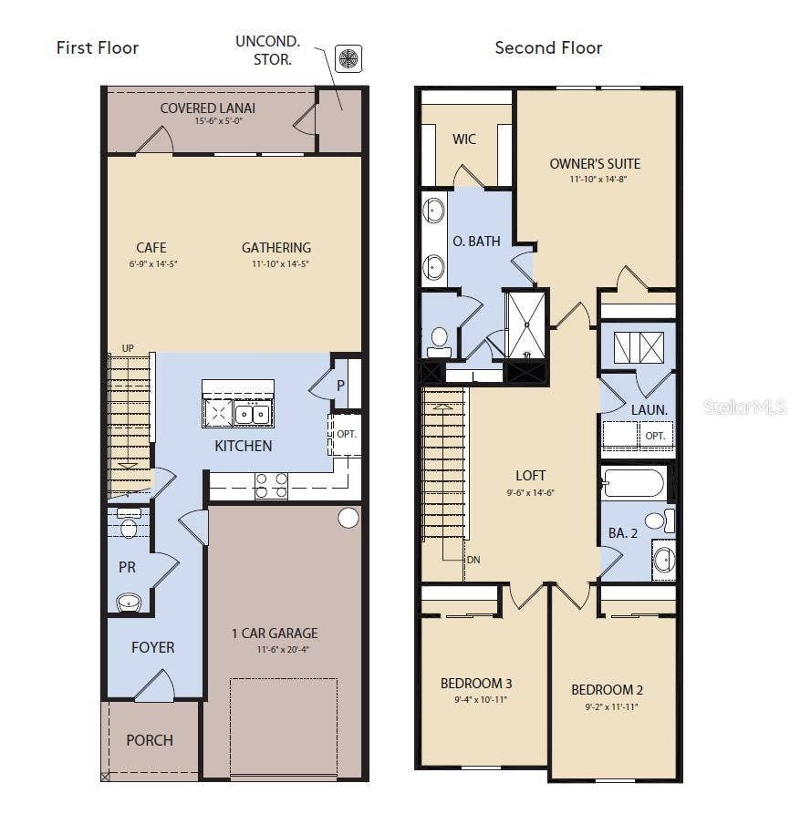 2085 RIVERLEAF ROAD, Deland, FL 32724 Floor Plan - Floor One and Floor Two