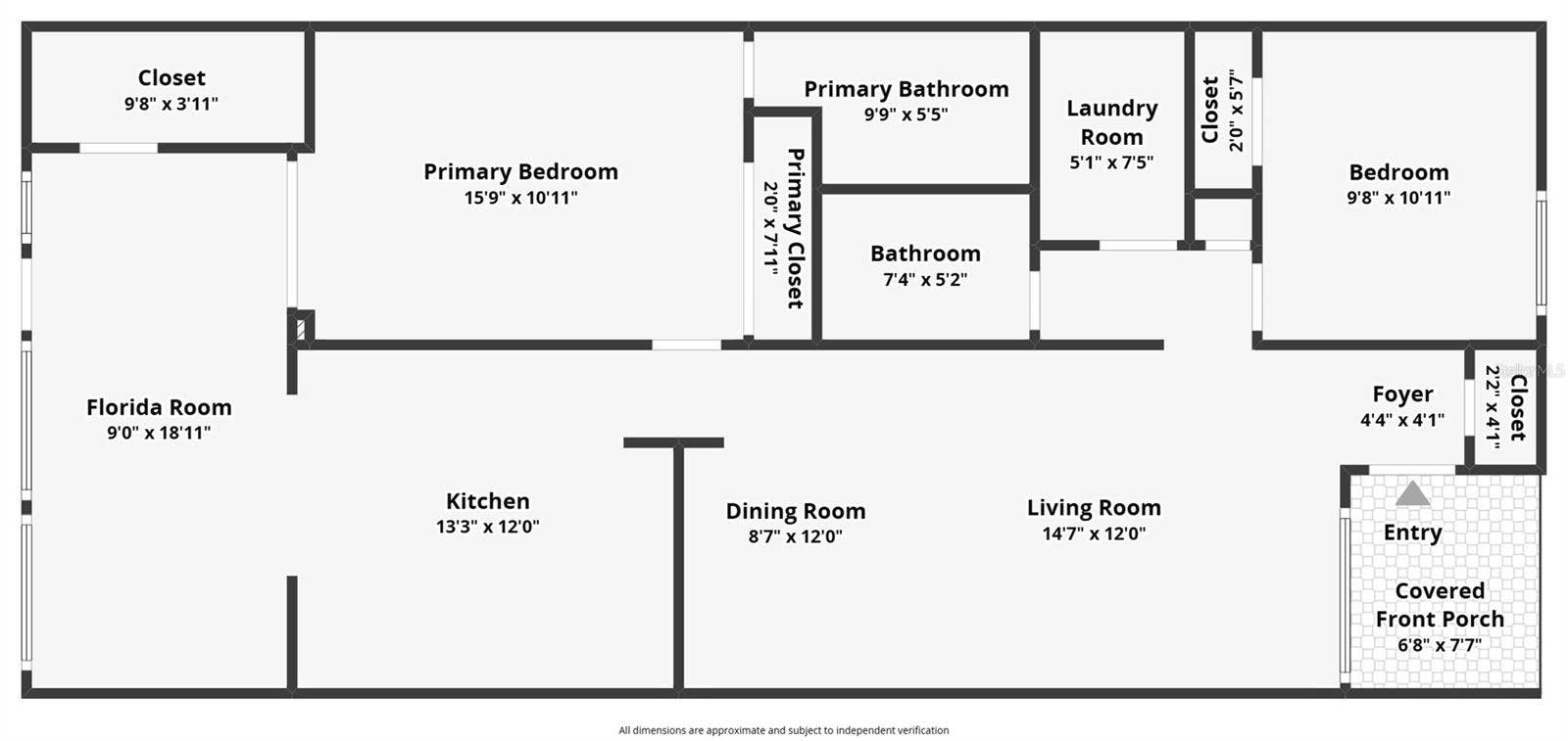 1225 CARRIAGE LANE, #1, Orlando, FL 32807 Floor plan showcasing the home's functional layout and use of space.