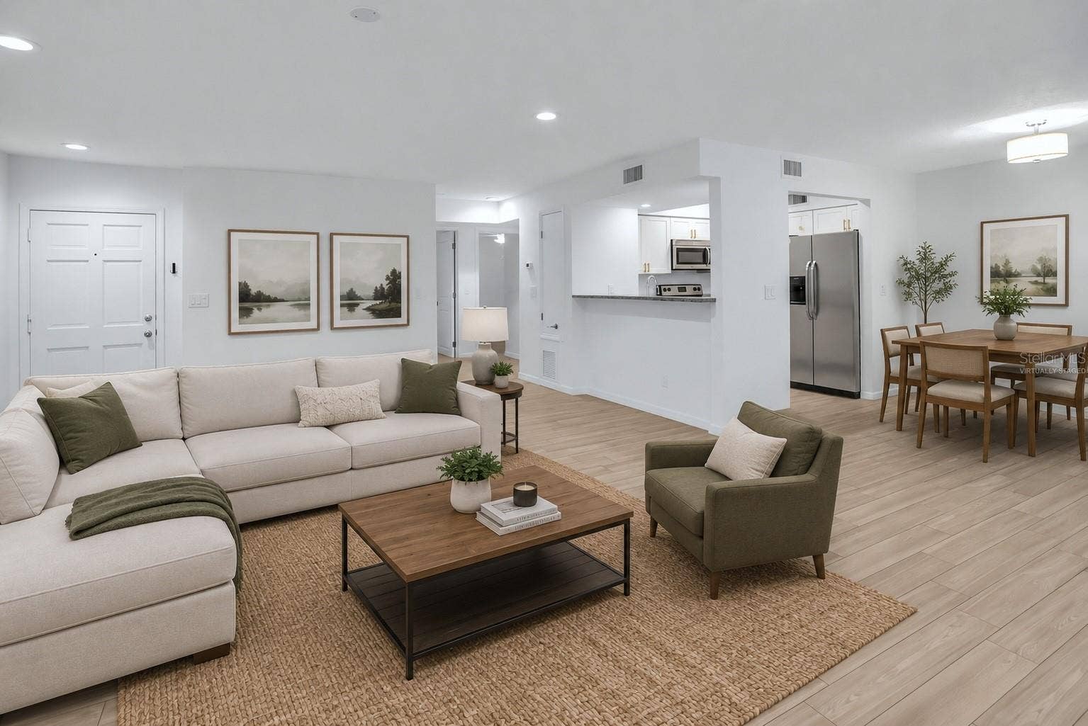 Virtually staged living space