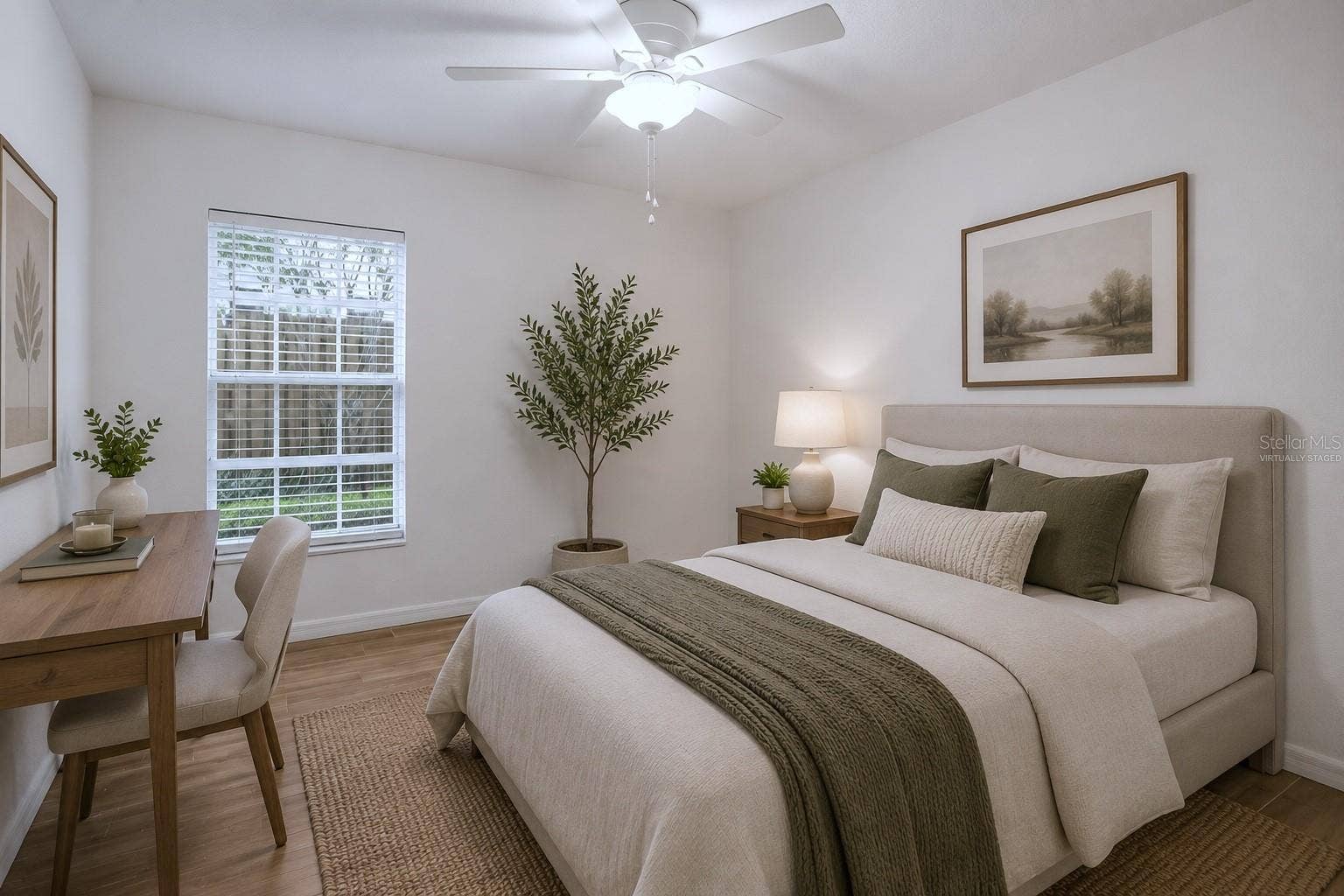 Virtually staged second bedroom