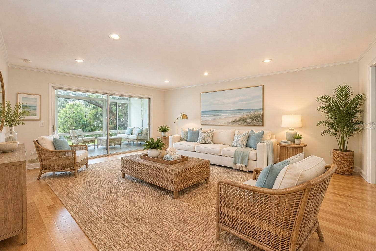 700 MELROSE AVENUE, #M23, Winter Park, FL 32789 Living room from front entry way. Virtually staged.