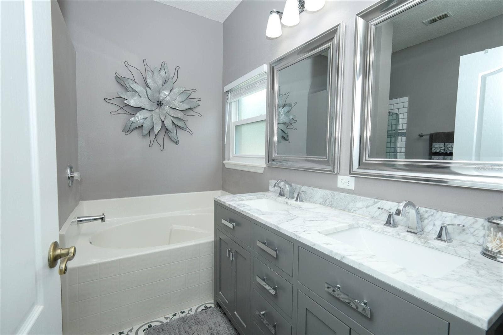 Newer vanity, lighting and hardware