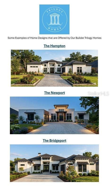 Examples of home designs by Trilogy Homes