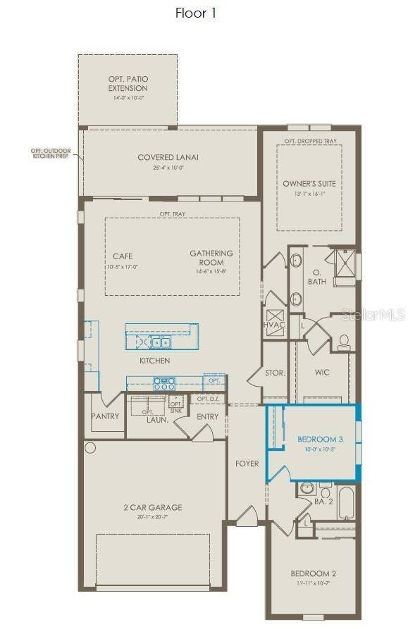 2579 CLEAR NIGHT AVENUE, Kissimmee, FL 34744 Floor Plan - Floor One