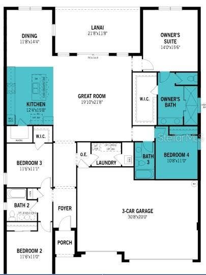 Glacier Bay Floorplan with 4th bed/3rd bth and kitchen upgrades