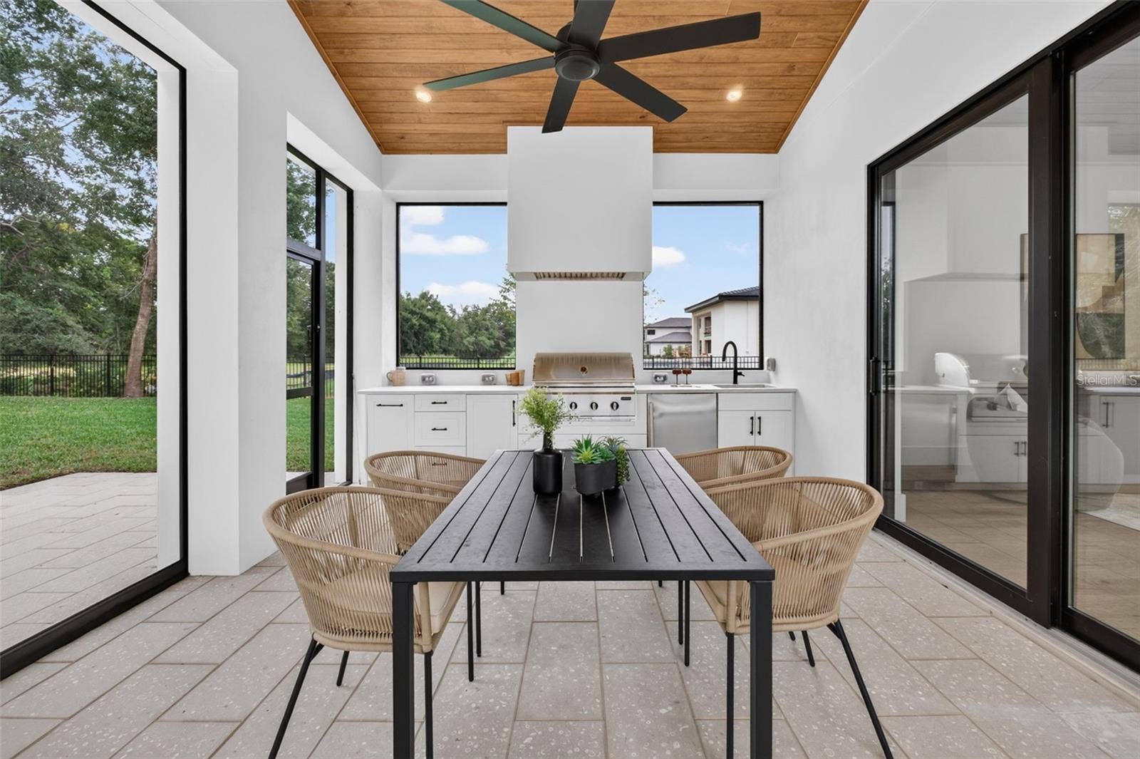 1815 WINDERMERE ROAD, Windermere, FL 34786 Covered lanai with motorized retractable screens