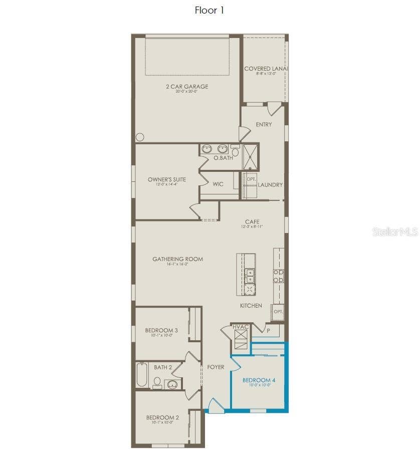 10969 HEATHER HAVEN STREET, Orlando, FL 32829 Floor Plan - Floor One
