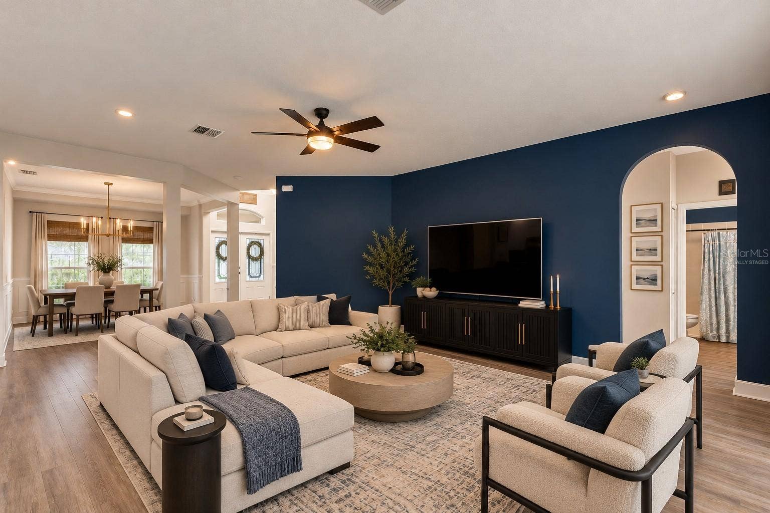 14031 ZEPHERMOOR LANE, Winter Garden, FL 34787 Family room virtually staged
