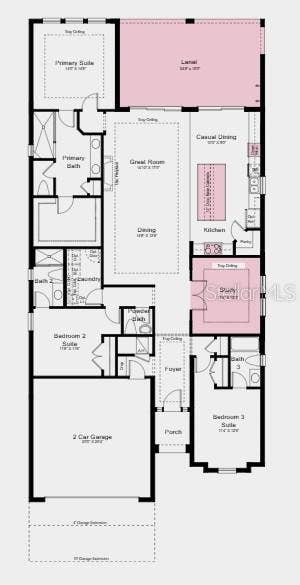 5410 SPRING MOSS COURT, St Cloud, FL 34771 Floor Plan ~ Additional Highlights Include: tray ceiling package, extended flooring to primary suite, and outdoor kitchen rough-in