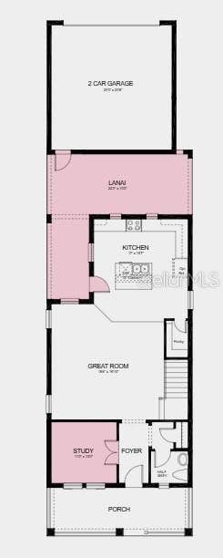14791 FIELD DAISY DRIVE, Winter Garden, FL 34787 Floor Plan: Additional Highlights Include: 8' interior doors, single exterior door at kitchen, oak treads and painted risers, sink at laundry room, and whole house blinds.