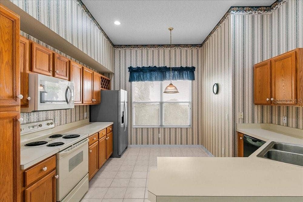 microwave, range, refrigerator and dishwasher