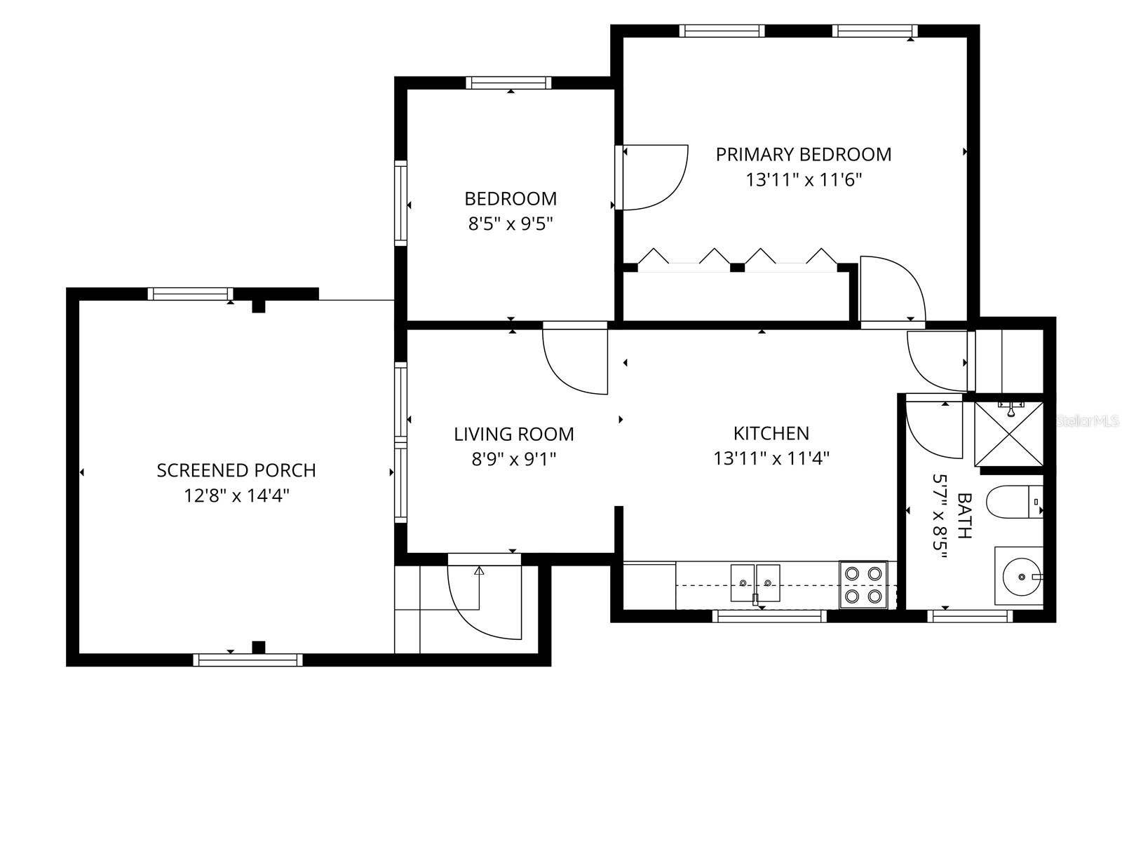 1305 S ELLIOTT STREET, Sanford, FL 32771 Floor Plan - Back Unit