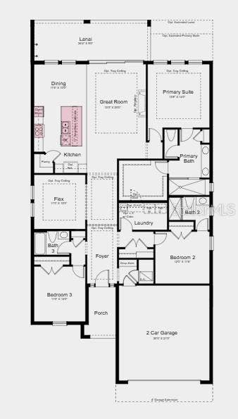 Floor Plan ~ Additional Highlights Include: Outdoor kitchen rough-in and whole house 8' interior doors